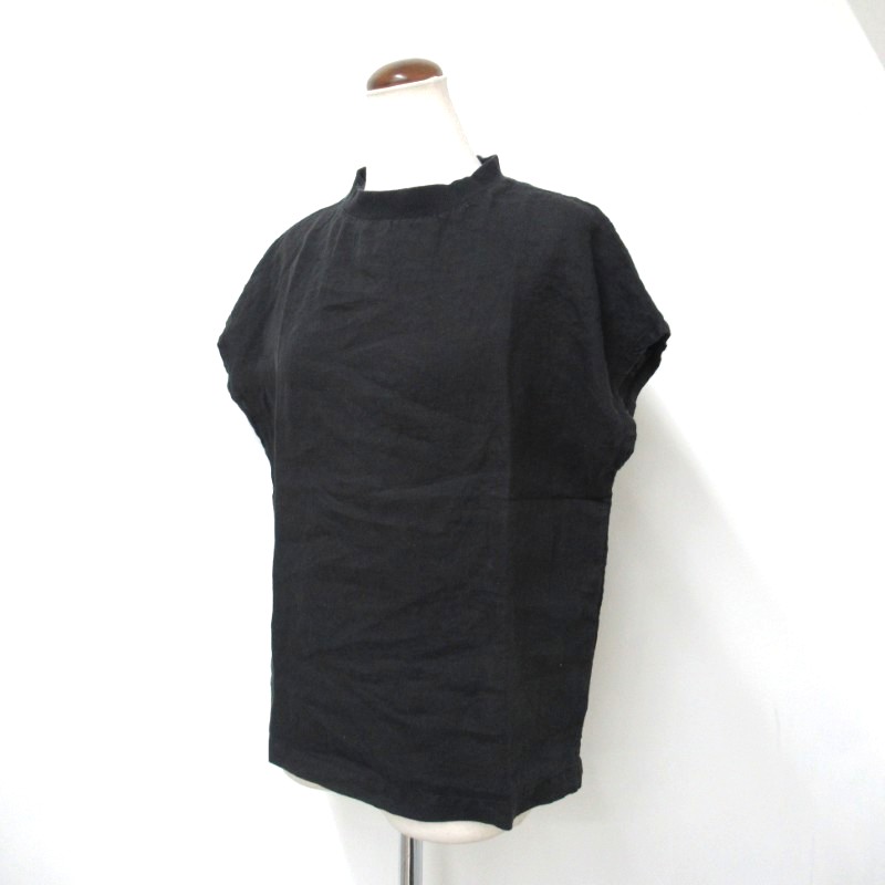 LAITERIE リユールリネンボトルネックプルオーバー /BK99 【日本製】